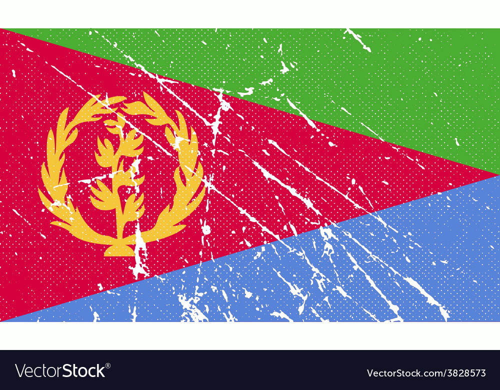 Flag of eritrea with old texture