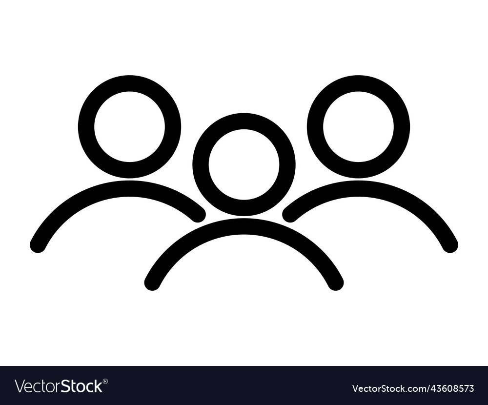 Group of 3 people thin line icon