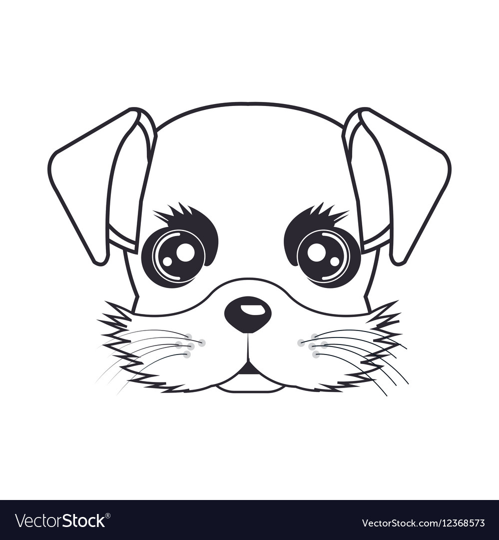 hand drawing cute face puppy vector 12368573