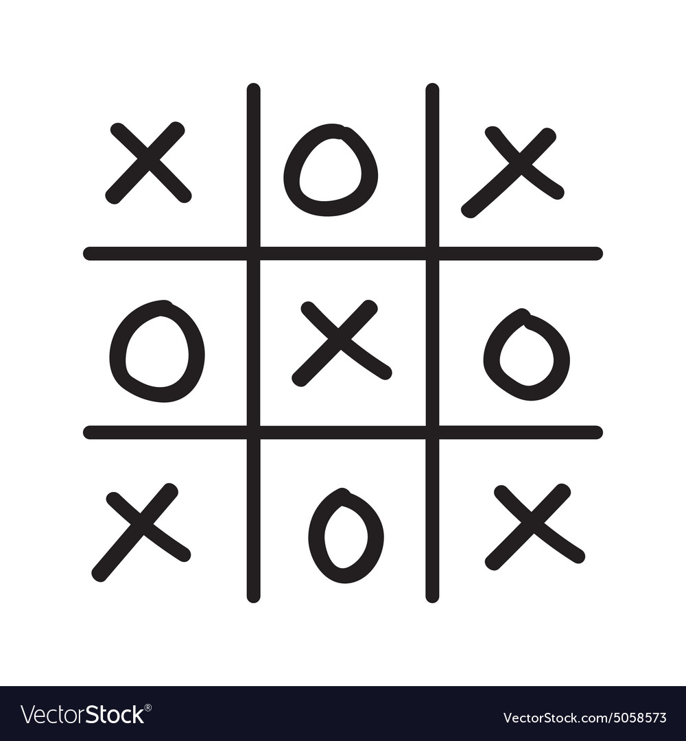 Hand Drawn Tic-tac-toe Elements Stock Vector - Illustration of