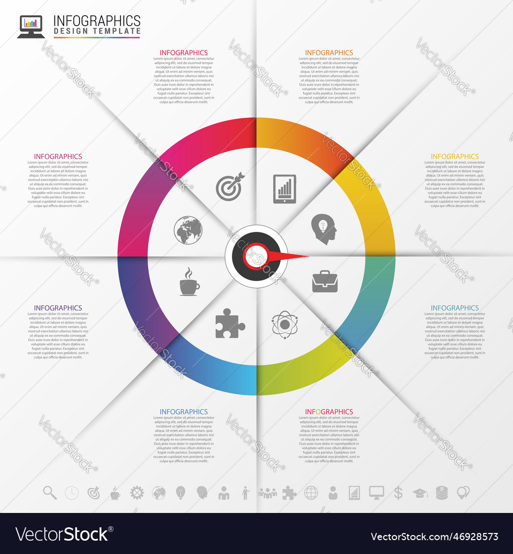 Infographics step by with pointer business vector image Infographics step by with pointer business