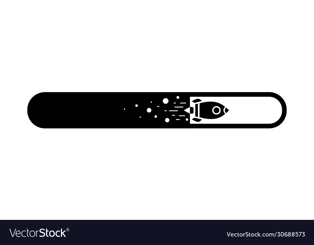 Loading bar with a rocket or spaceship icon logo vector image Loading bar with a rocket or spaceship icon logo