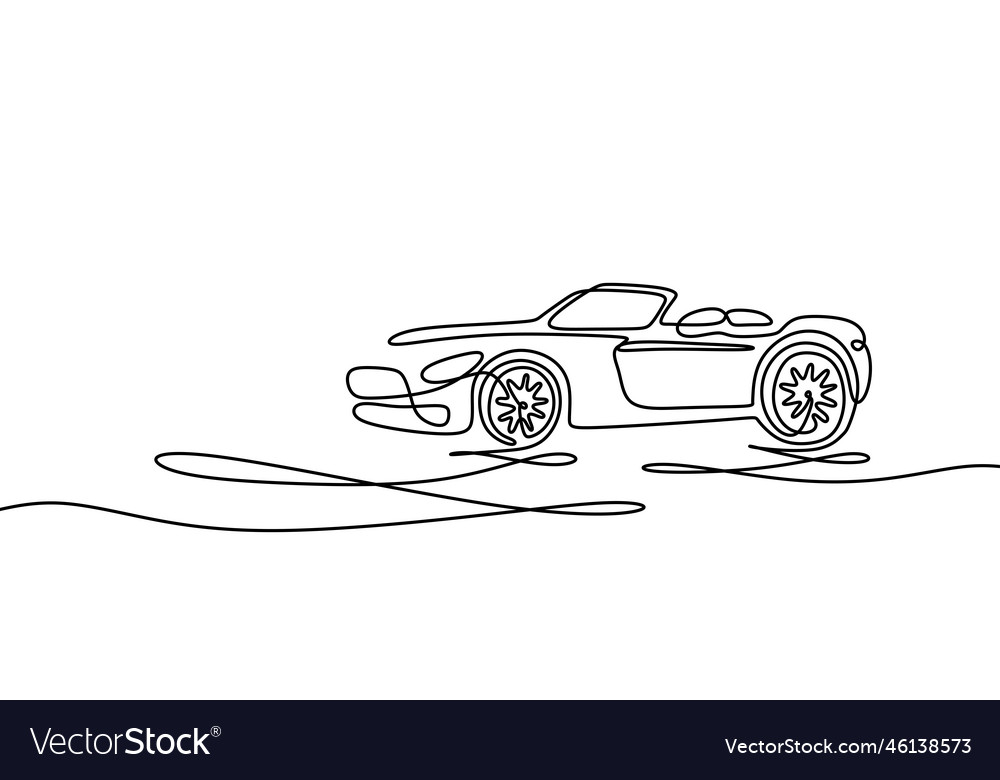 Single continuous line drawing elegant race car. Beautiful sports car boys  favorite. Cars with reliable speed for racing. Racer transport concept. One  line draw graphic design vector illustration 23470214 Vector Art at