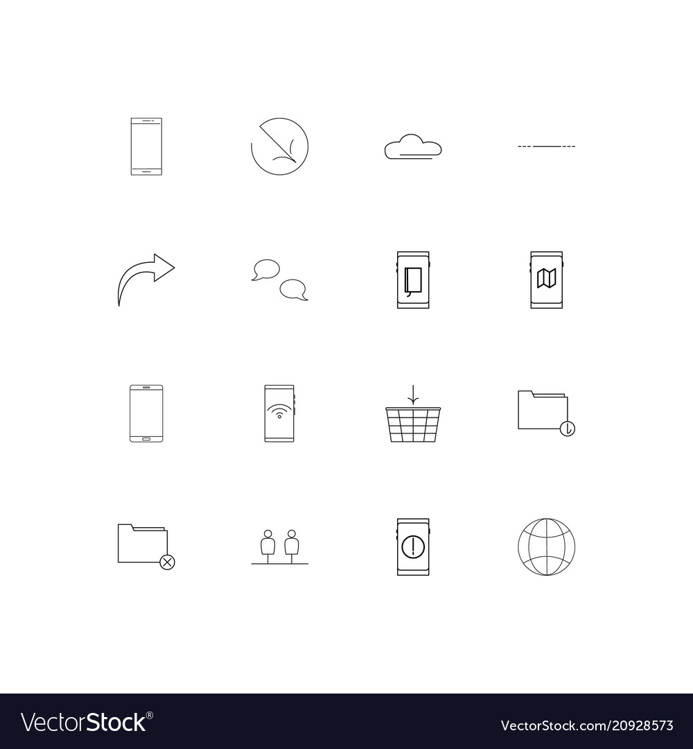 Network and database linear thin icons set
