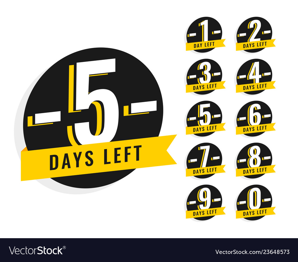 Number of days left promotional banner symbol Vector Image