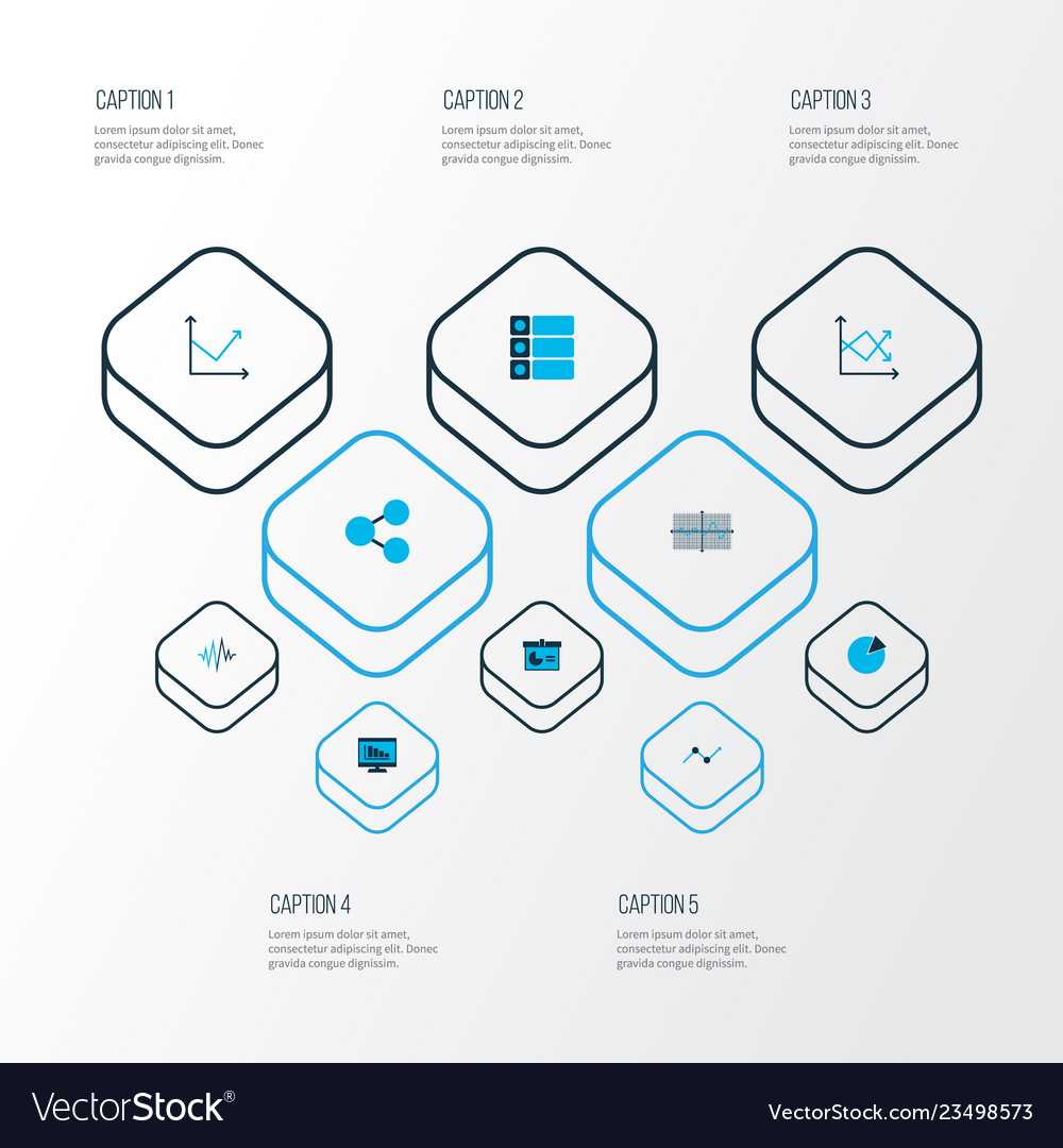 Set of graphs diagrams and statistics icons