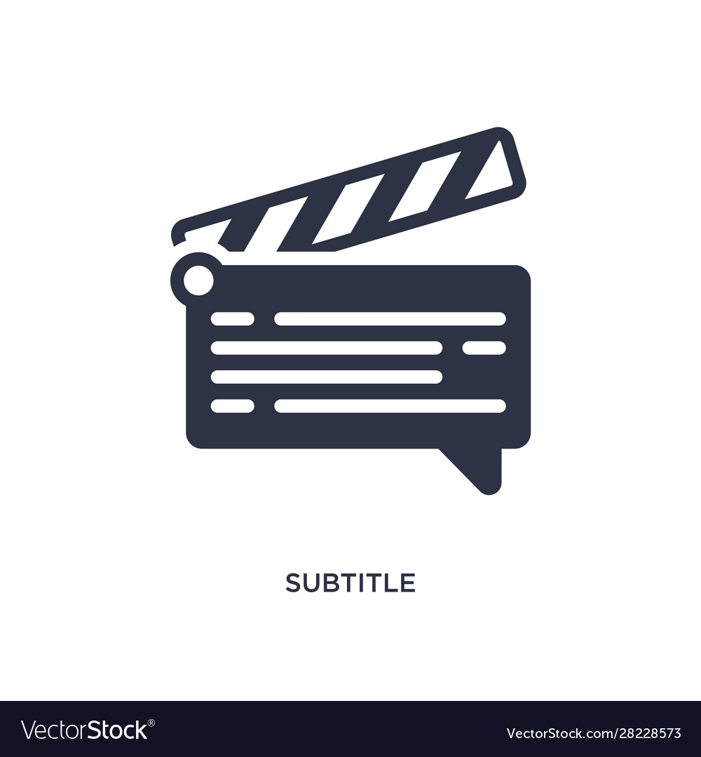 Subtitle icon on white background simple element