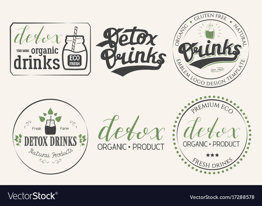 Collection of six detox drinks