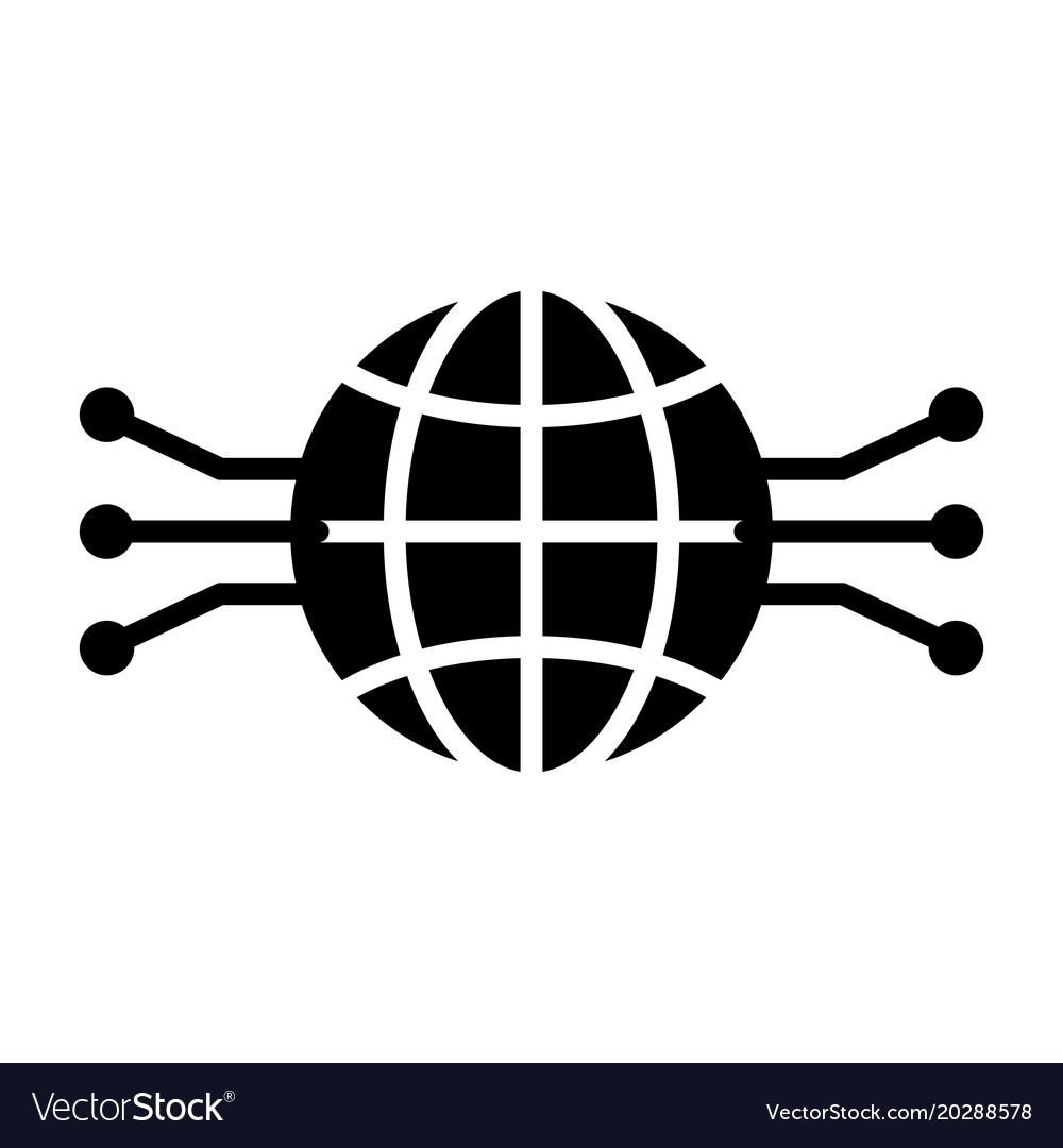 Elektronische Schaltung Globus-Symbol minimaler Piktograph