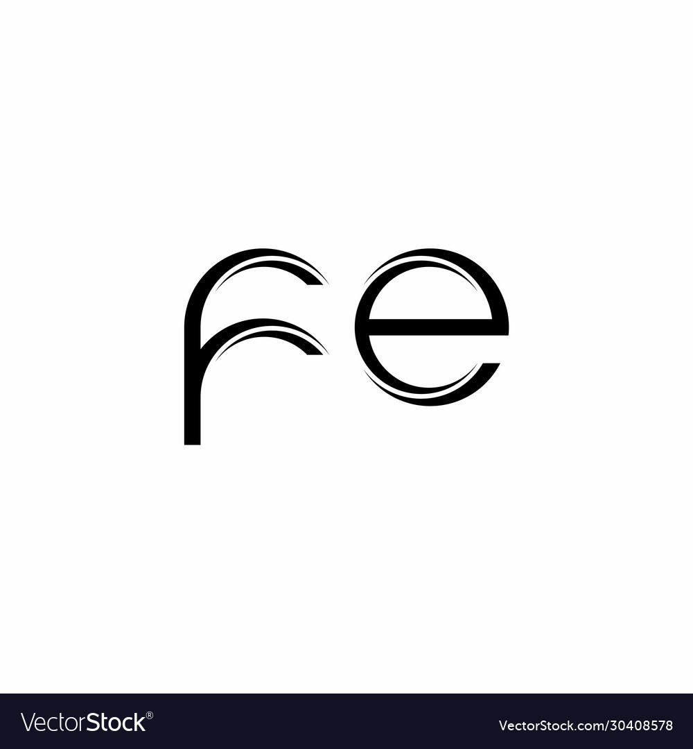 Fe logo monogram with slice rounded modern design