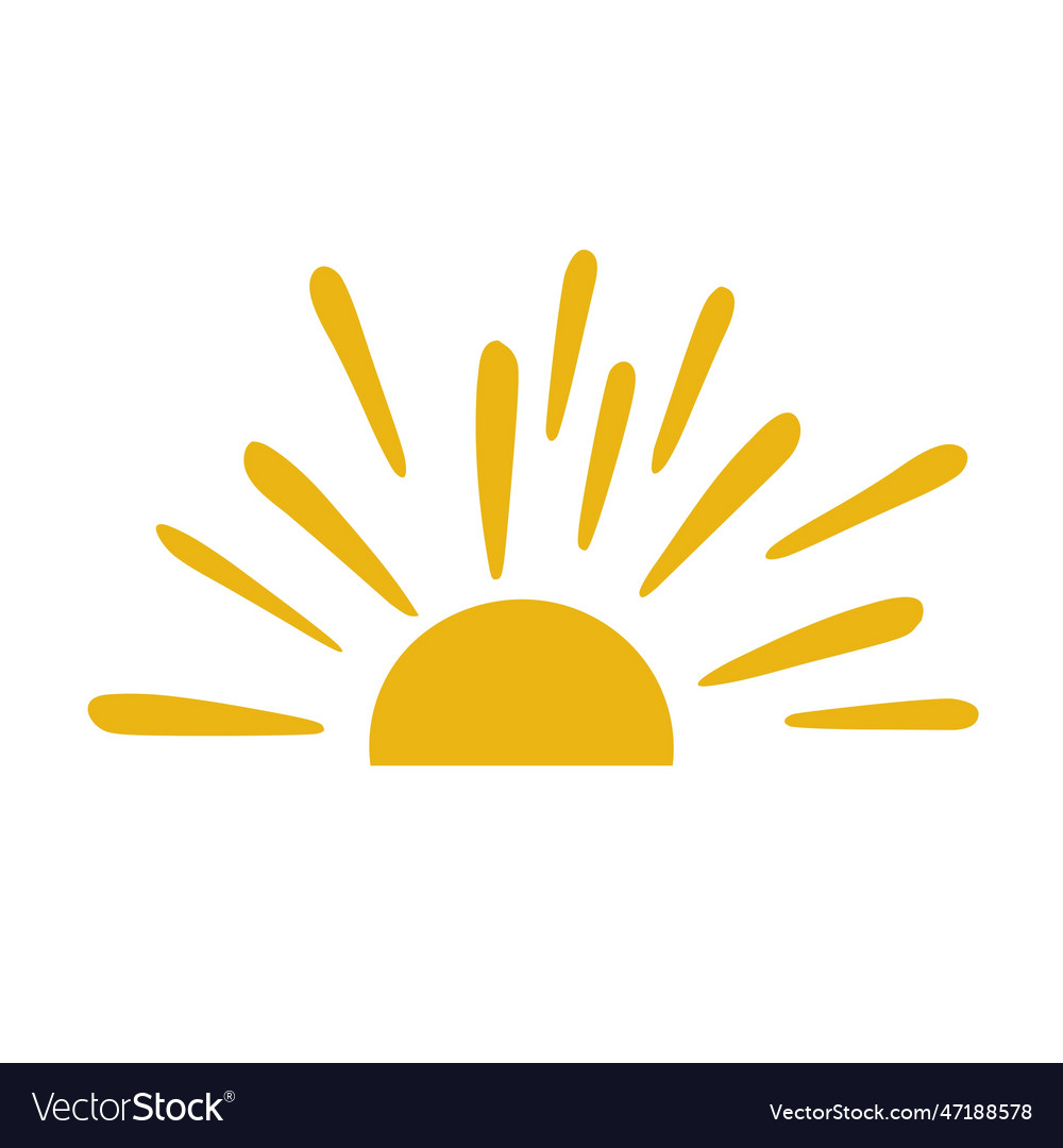 Half sun yellow image Royalty Free Vector Image