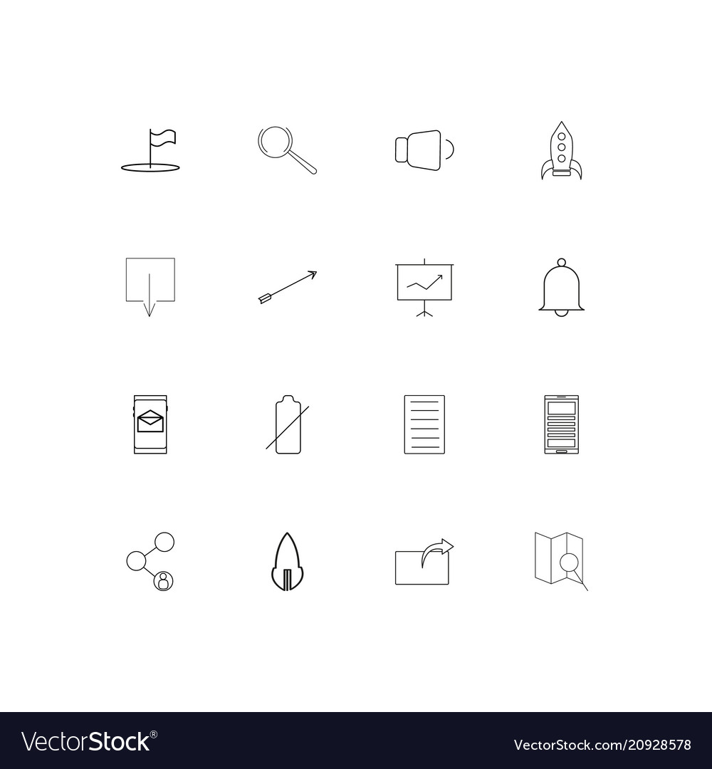 Internet of things linear thin icons set outlined