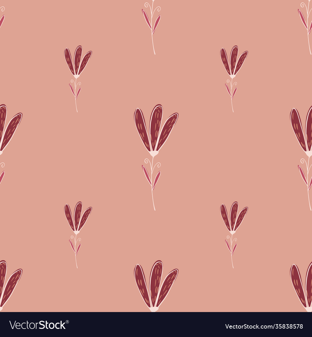 Minimalistic seamless pattern with simple flower