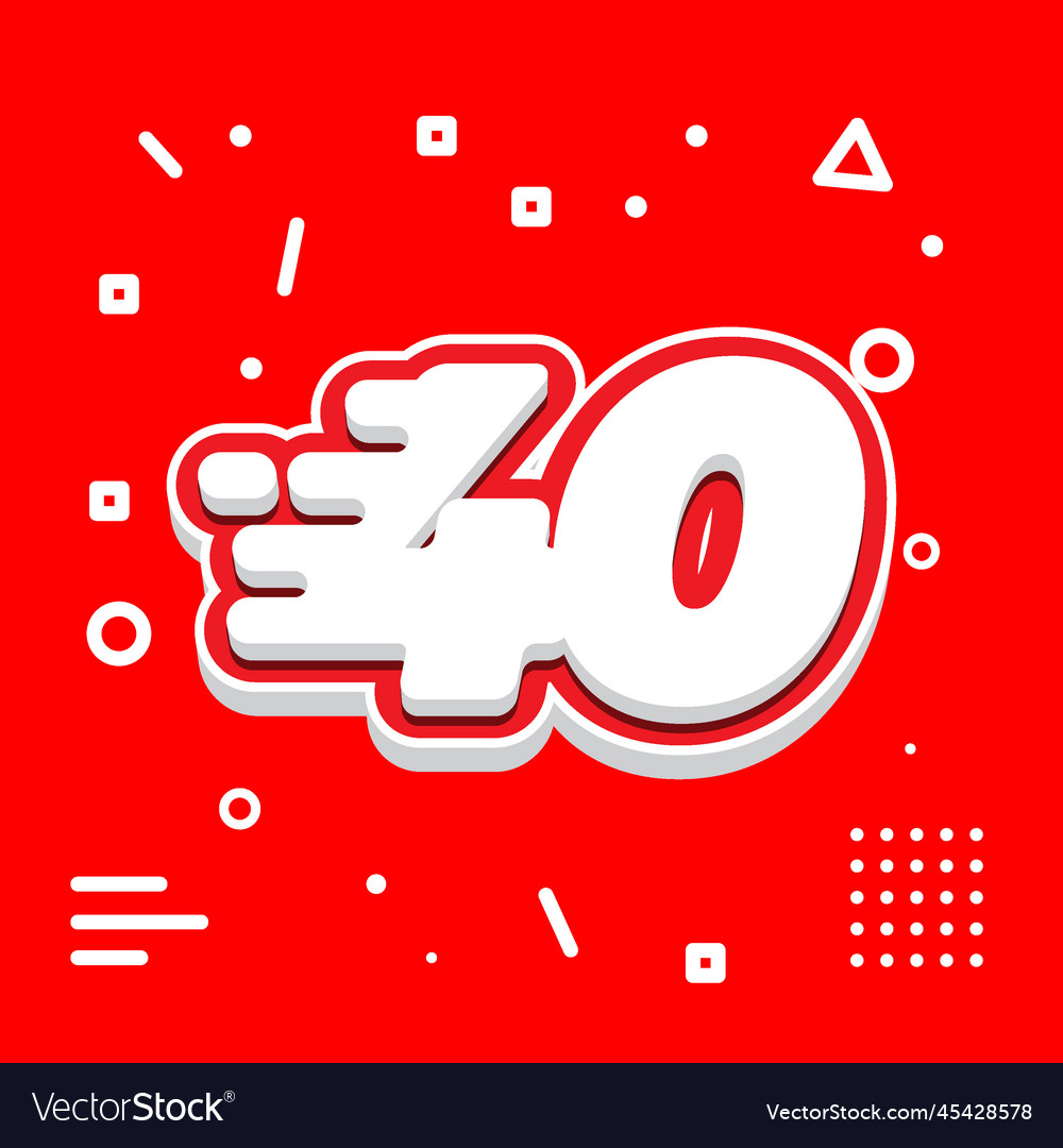 Number 40 3d fast icon