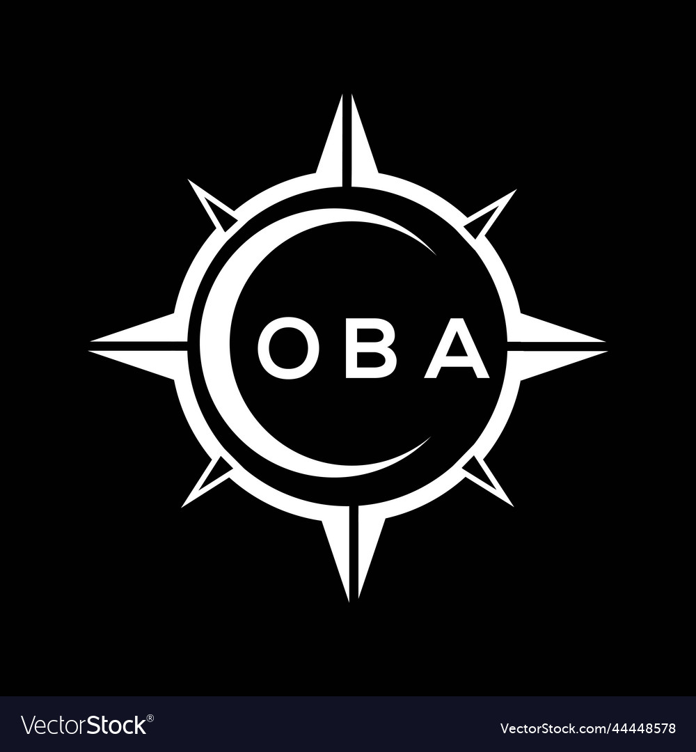 Oba abstract monogram shield logo design on black Vector Image