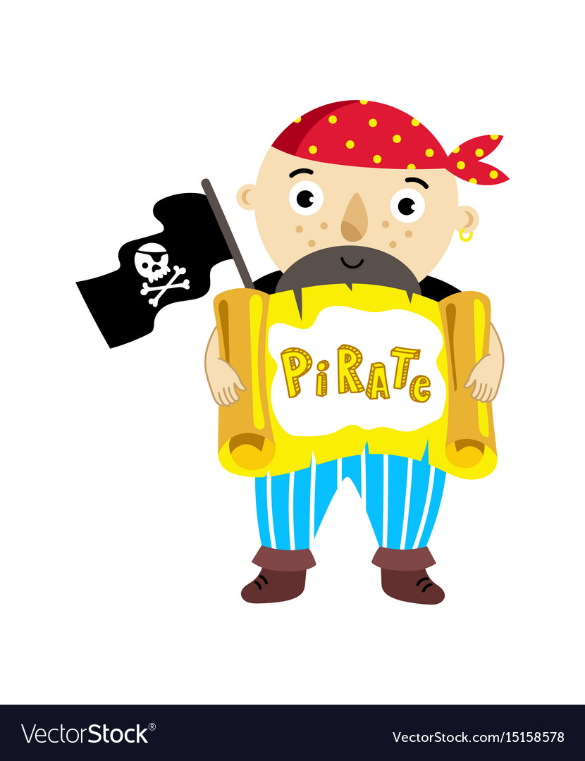 Pirate character with scroll icon