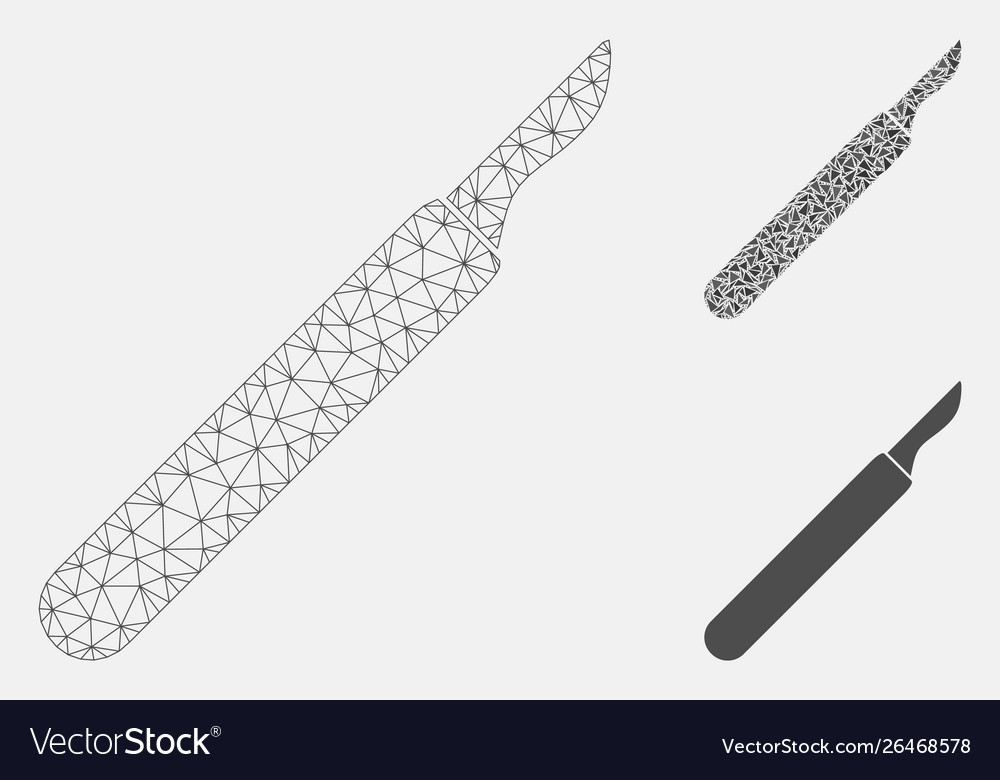 Scalpel mesh network model and triangle vector image Scalpel mesh network model and triangle