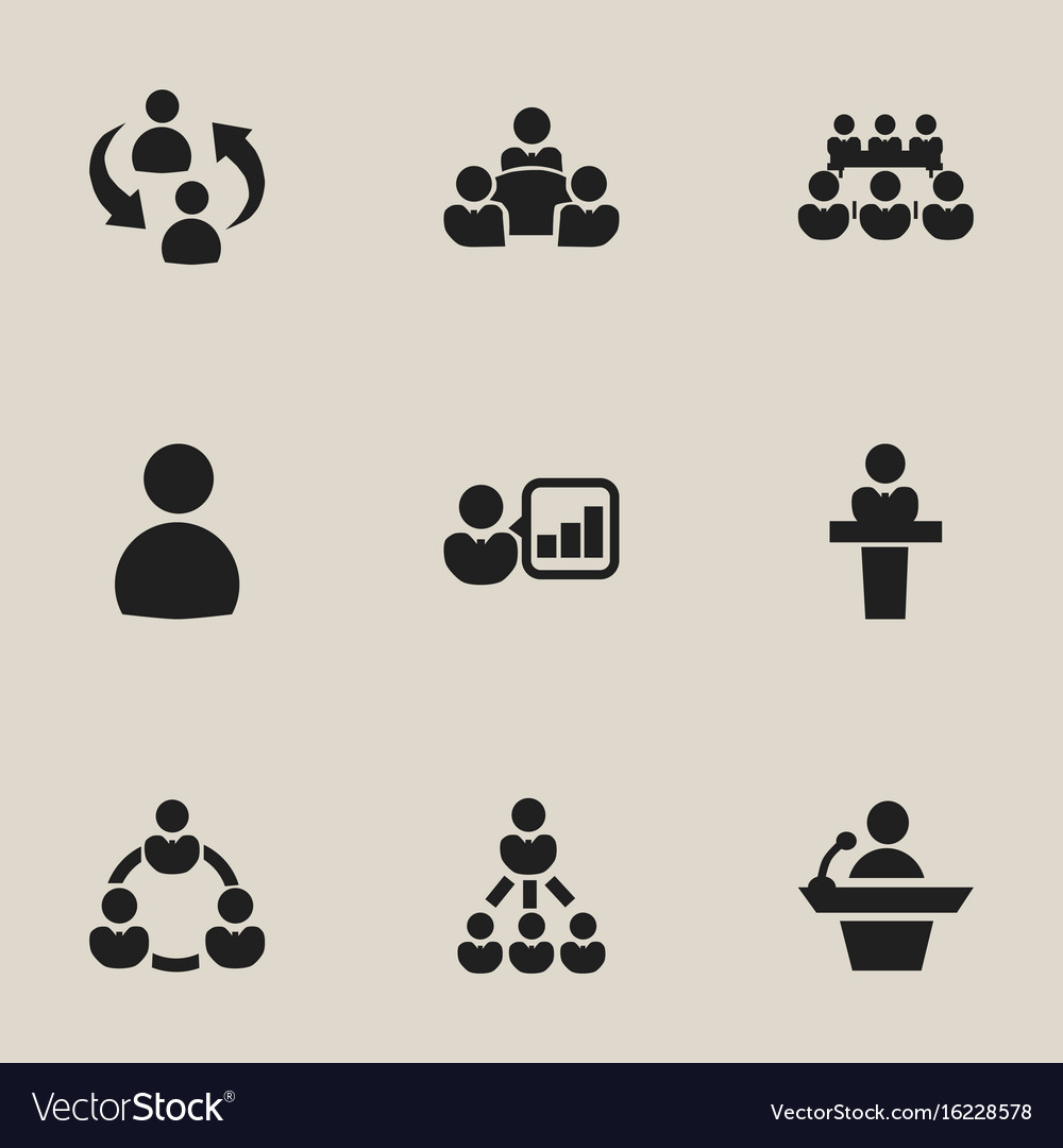 Set of 9 editable cooperation icons includes