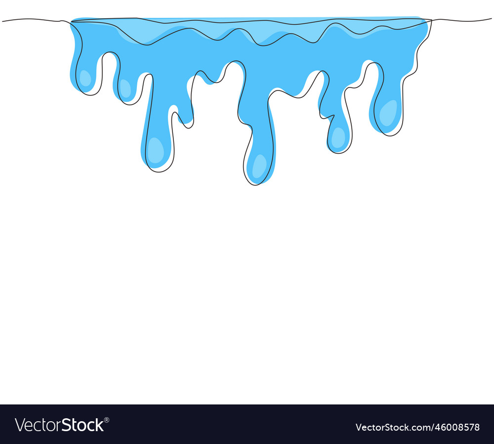 Single continuous line drawing drip and flow Vector Image