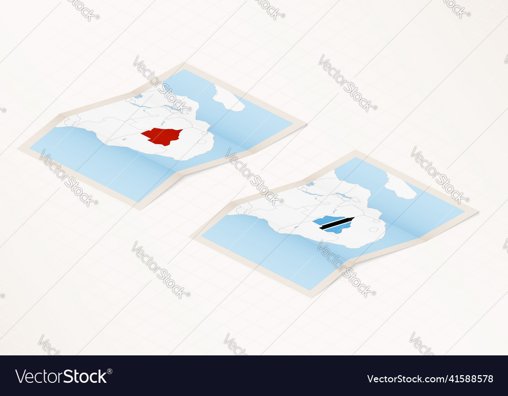 Two versions of a folded map botswana