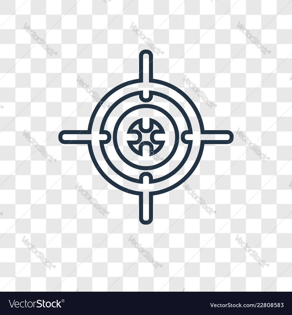 Aim concept linear icon isolated on transparent vector image Aim concept linear icon isolated on transparent