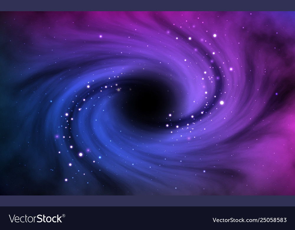 Black hole in outer space vortex in cosmos with Vector Image