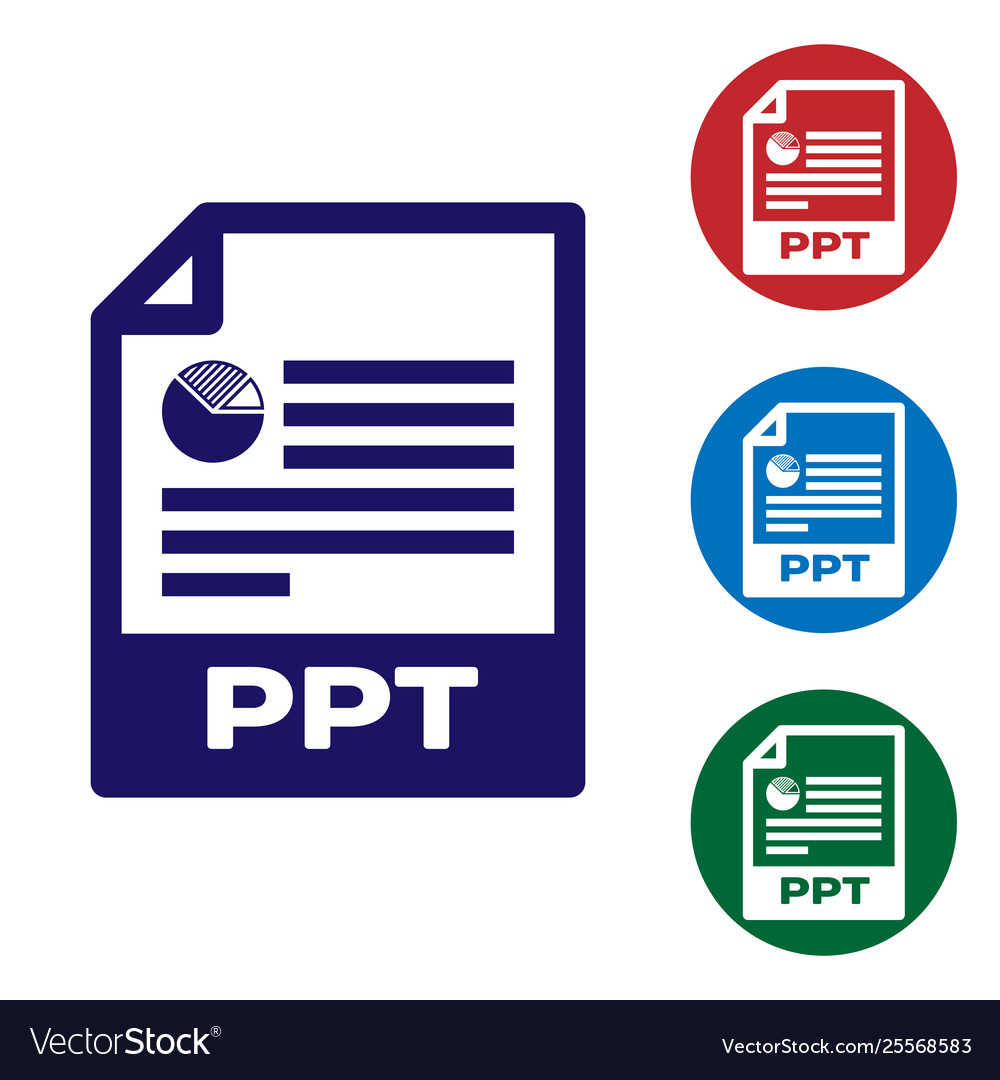 Blue ppt file document icon download button vector image Blue ppt file document icon download button