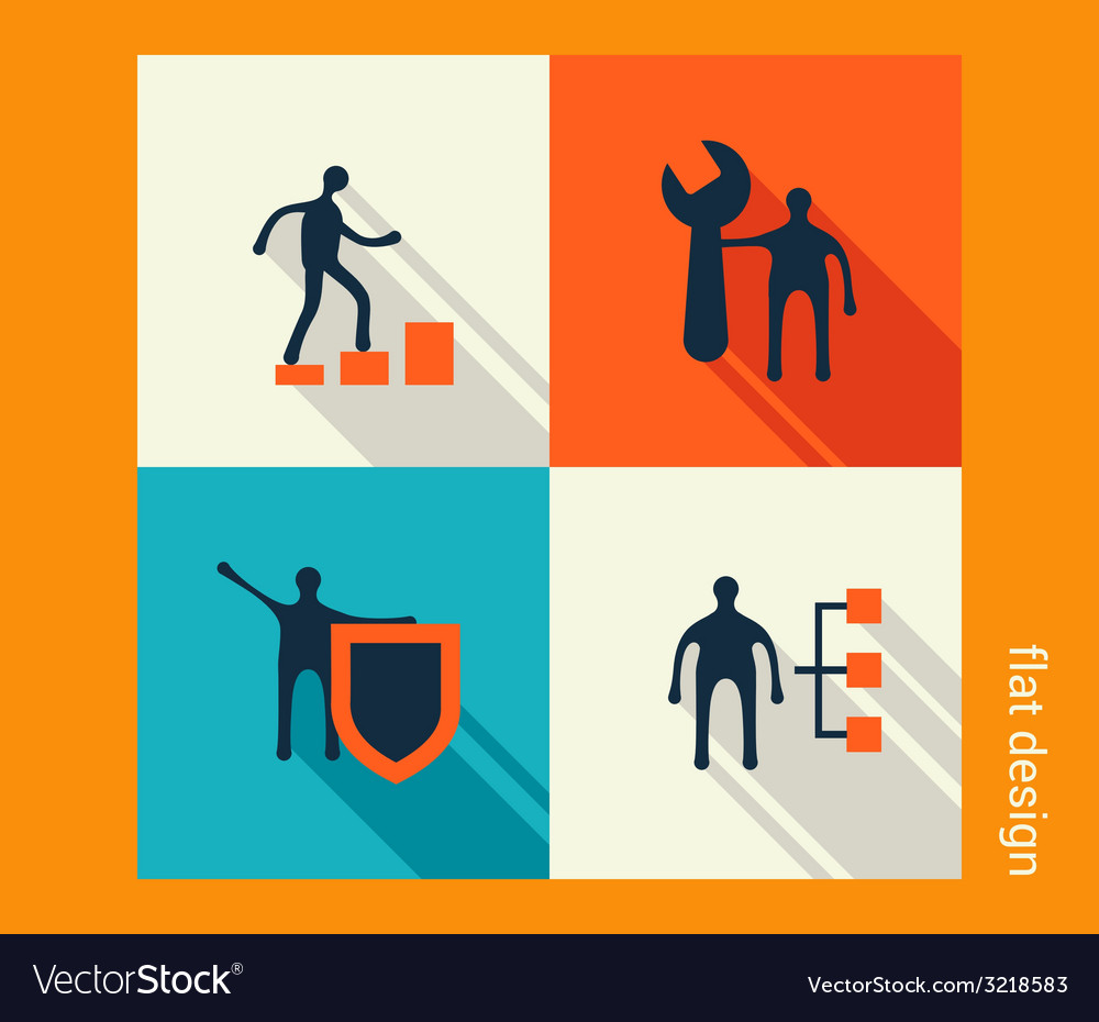 Business icon set software and web development