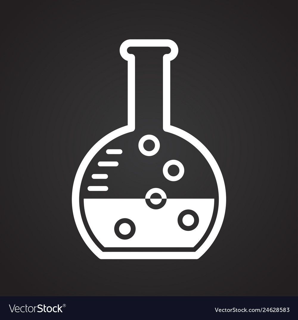 Chemistry glassware icon on background for graphic