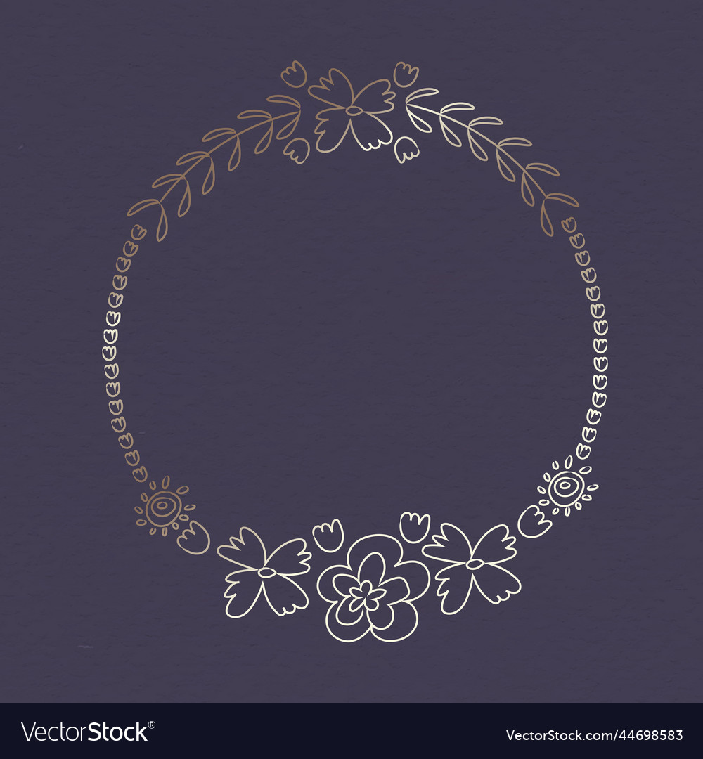 Cute doodle floral wreath