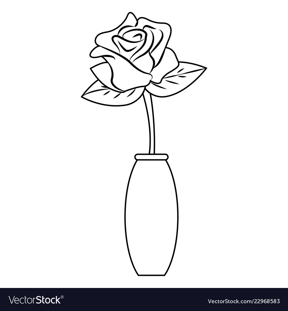 Cute drawing rose Royalty Free Vector Image - VectorStock