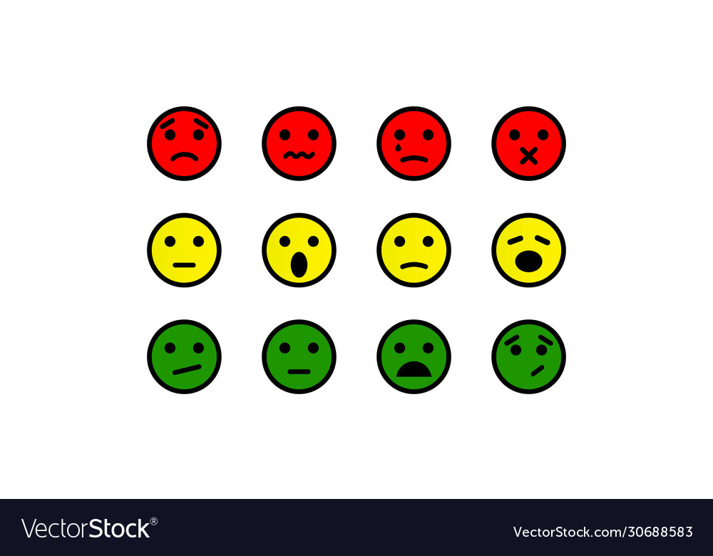 Emotion feedback scale smile emoji or faces Vector Image Emotion feedback scale smile emoji or faces