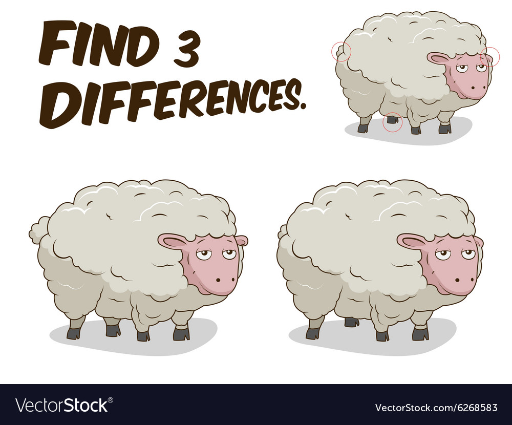 Find differences game sheep