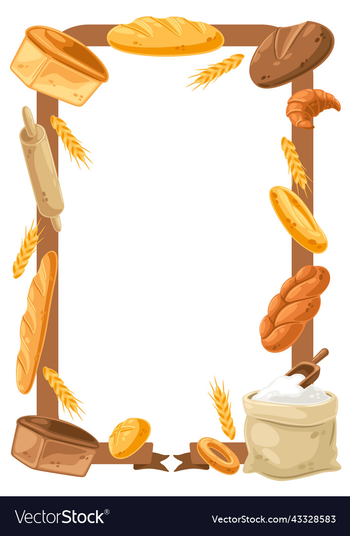 Frame with bread and all for baking image