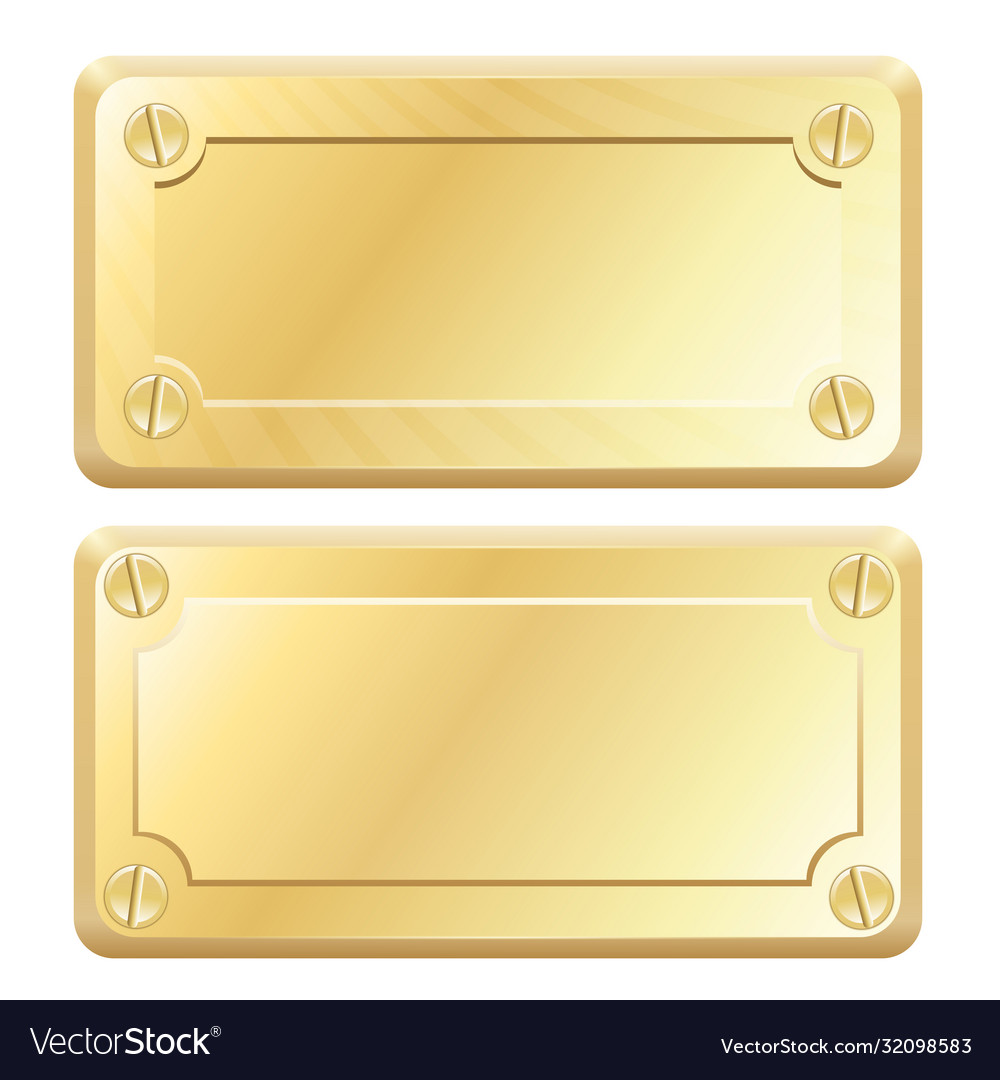 Gold metal labels - nameplates