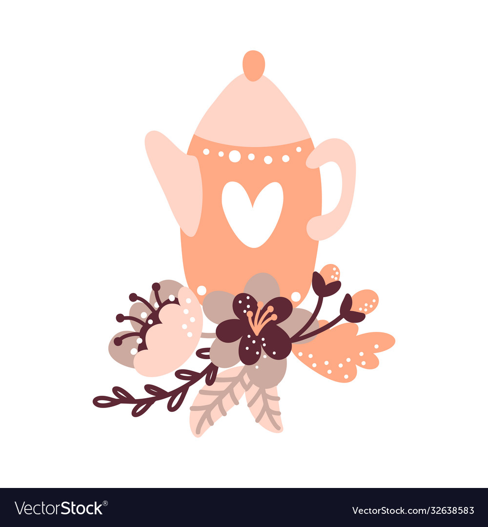 Kitchen teapot with floral