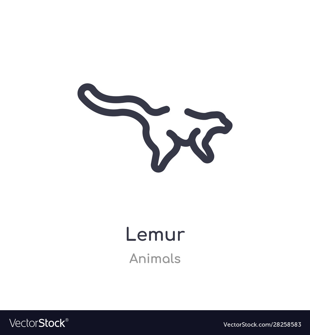 Lemur outline icon isolated line from animals