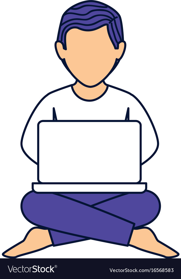 Man with laptop icon