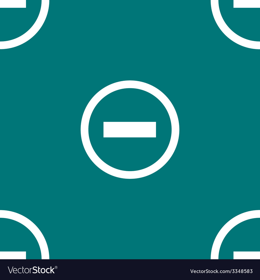Minus web icon flat design seamless pattern Vector Image