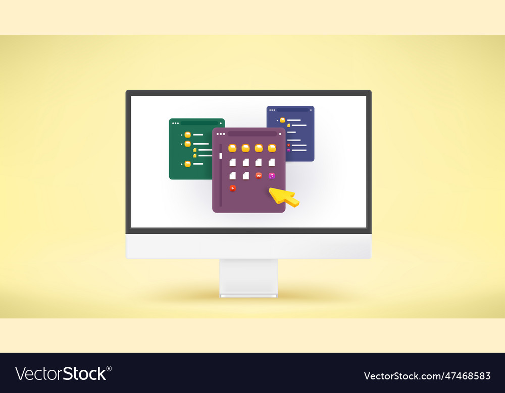 Modern Computer With Operating System User Vector Image Modern Computer With Operating System User Vector Image
