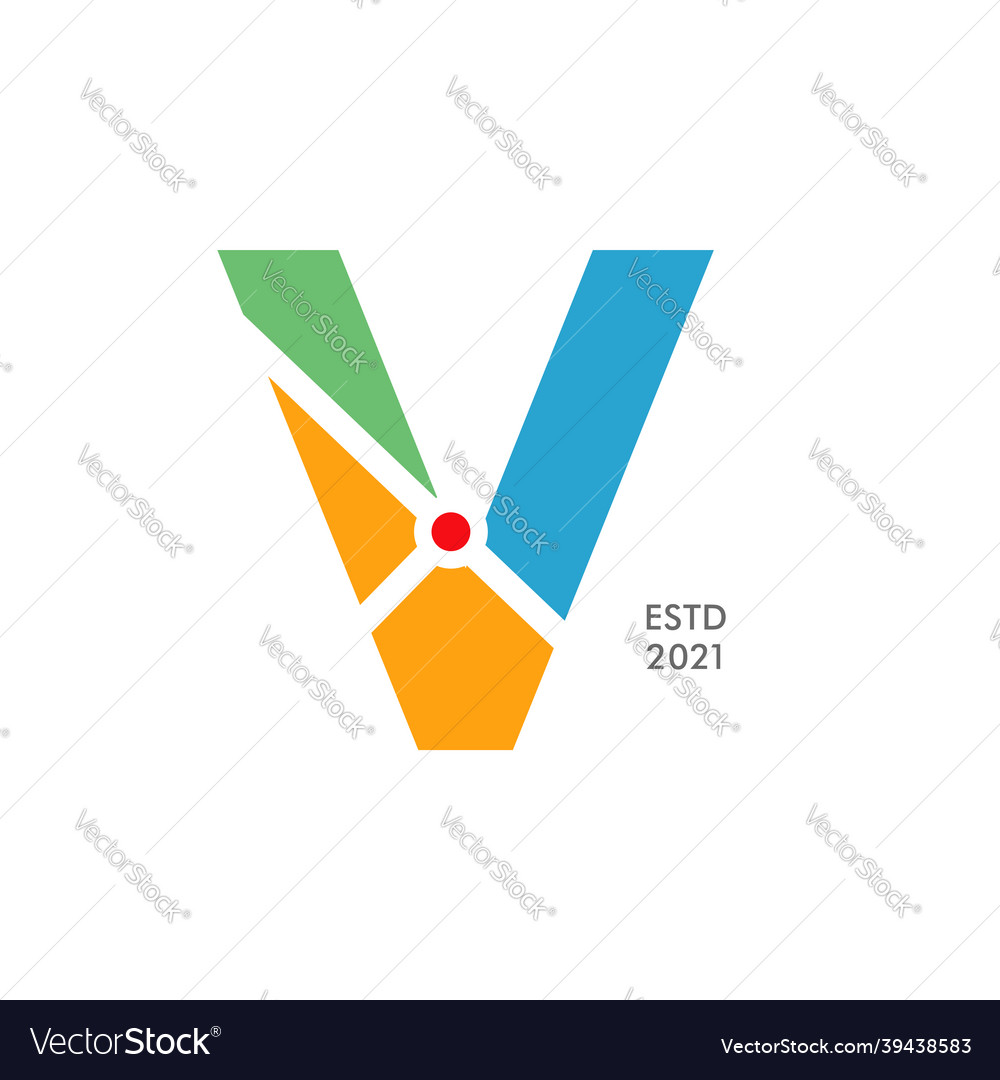 Modern initial v logo