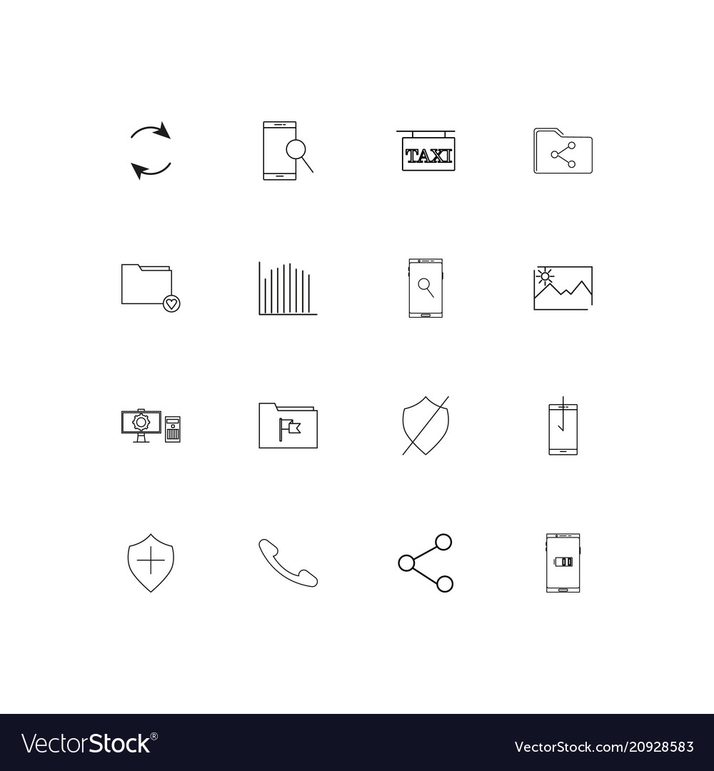 Netzwerk und Datenbank lineare dünne Symbole Set