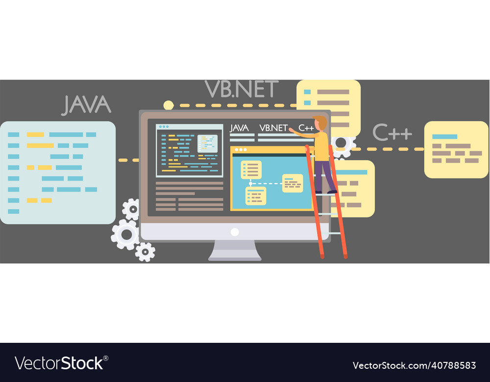 Programmierer Engineering und Codierung vector image Programmierer Engineering und Codierung