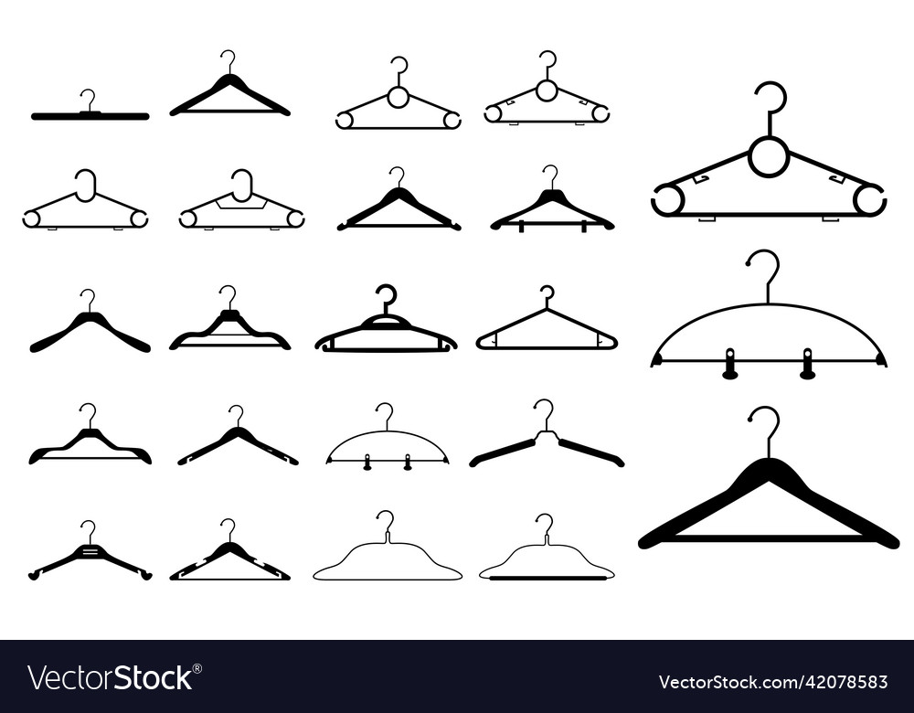 Realistic collection of hangers various shape Vector Image