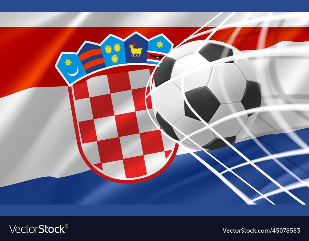 Realistic leather soccer ball in the net Vector Image