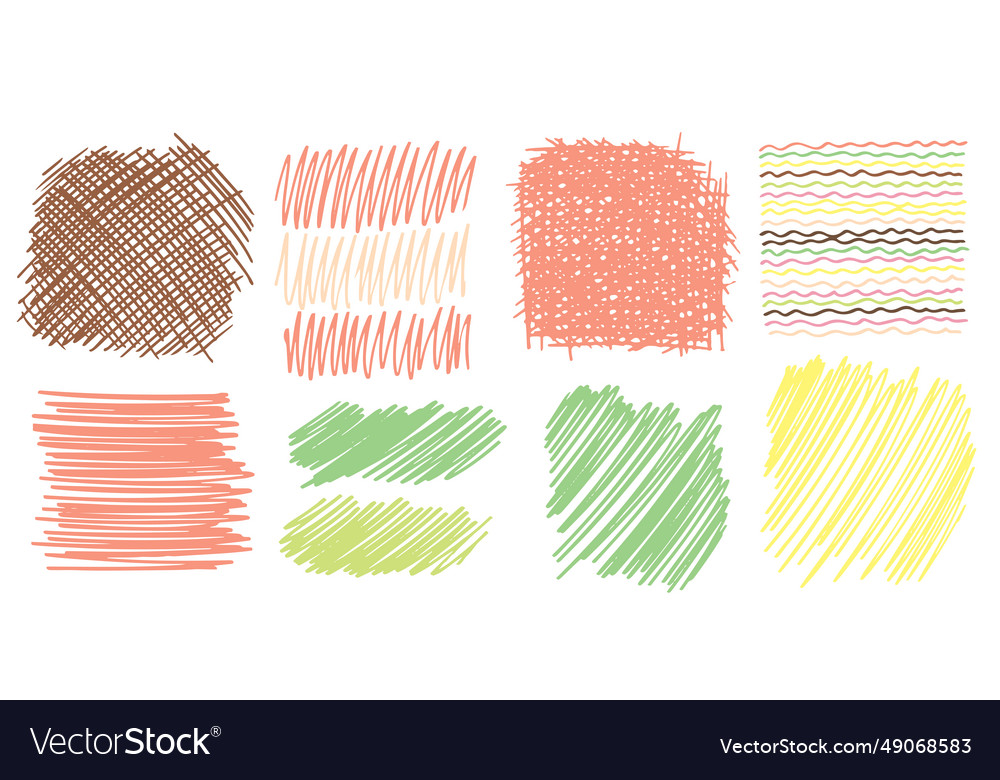 Set pattern line hand drawn texture hatch vector image Set pattern line hand drawn texture hatch