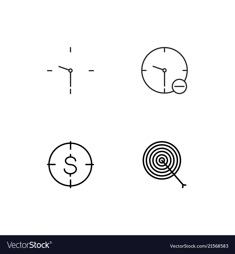 Time linear icons set simple outline