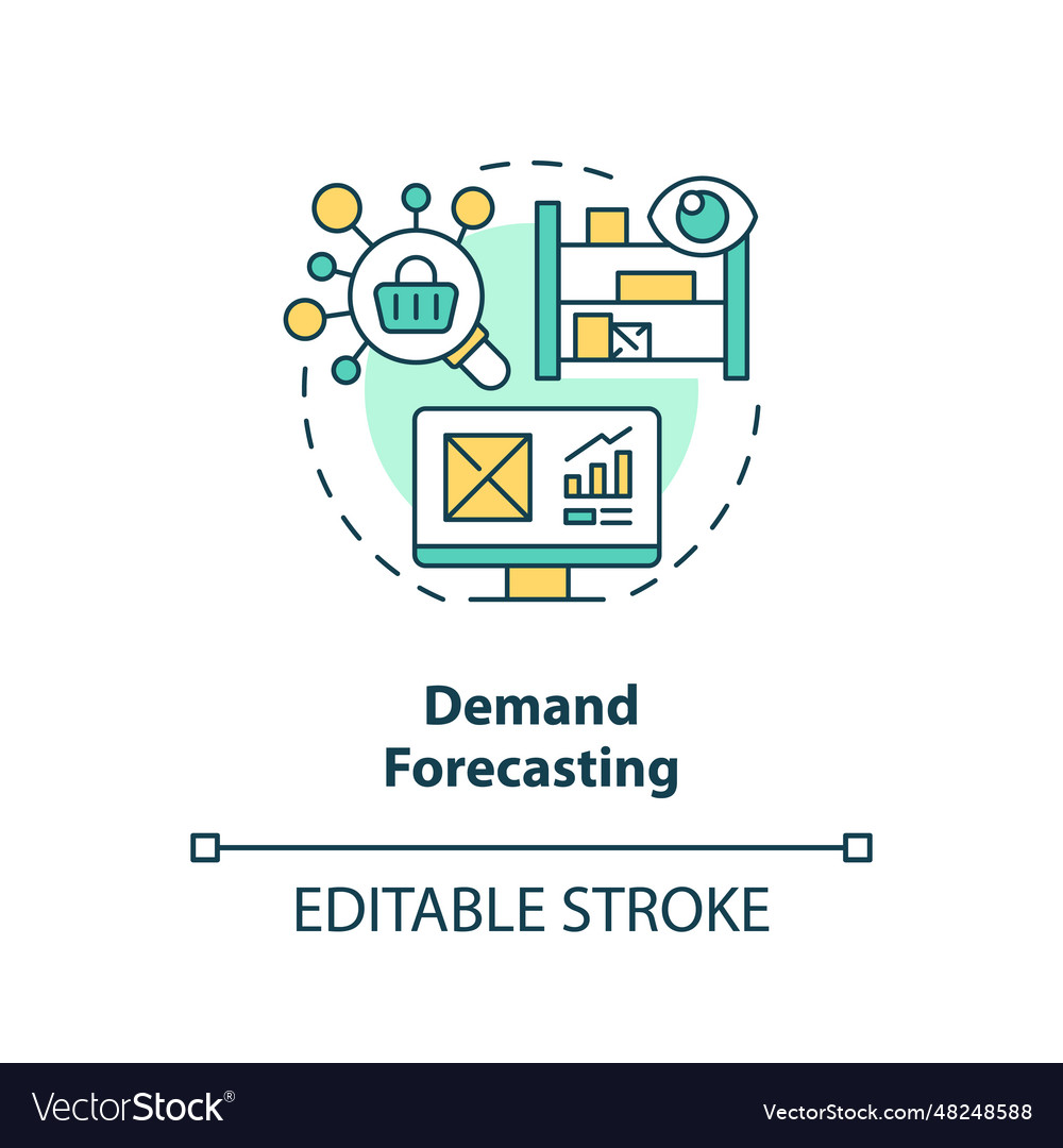 2d customizable demand forecasting thin linear vector image 2d customizable demand forecasting thin linear