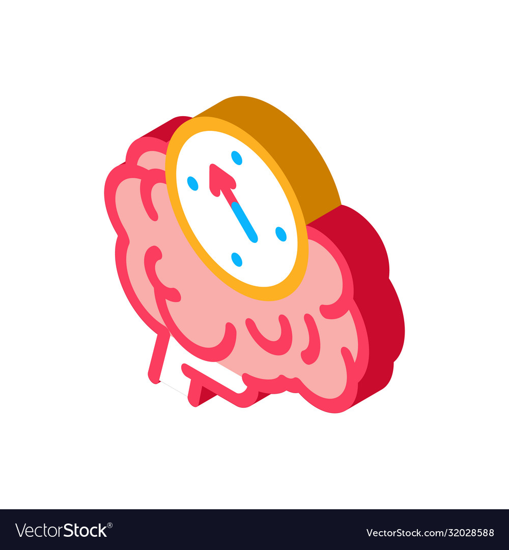 Brain mind compass isometric icon