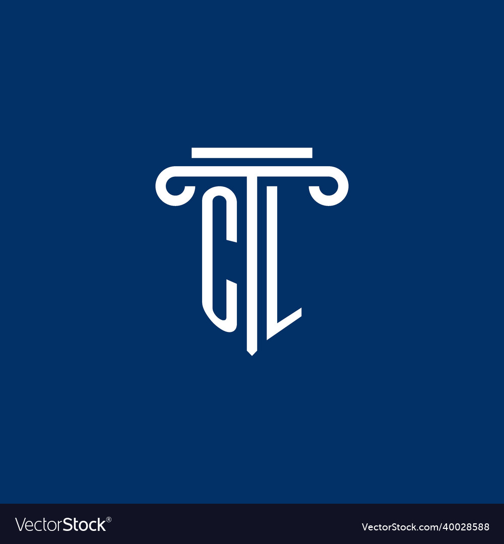 Cl initial logo monogram with simple pillar icon